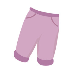 vector illustration of pastel purple yoga trousers on a white background