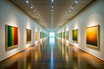 Minimalist Image of a Corridor in a Modern Art Museum