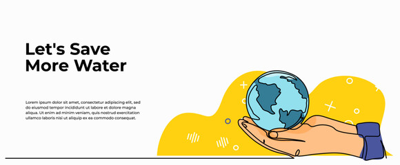 Vector illustration of  world water day. Modern flat in continuous line style.