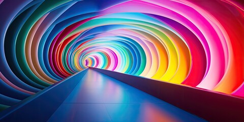 Obraz premium Vibrant colorful abstract tunnel