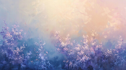 Soft pastel hues blend delicately as wisps of lavender and baby blue dance across a serene...