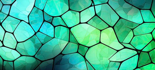 abstract stained glass pattern in shades of green