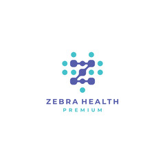 abstract dots heart with letter z logo vector for health medical hosital technology business brand 