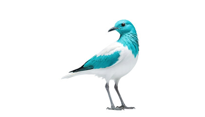 Obraz premium A white and turquoise bird with a black beak - bare-throated bellbird on Transparent Background 
