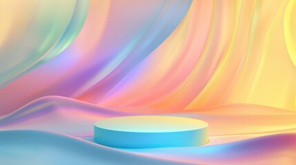 Colorful background with centered round object