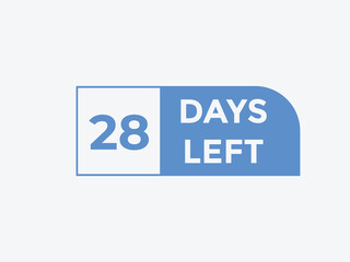 28 days to go countdown template. 28 day Countdown left days banner design. 28 Days left countdown timer
