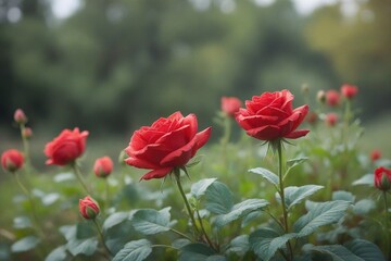 Fototapeta premium red poppy field