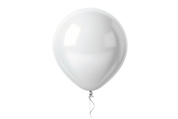 The Ethereal Dance of an Untethered White Balloon. On a White or Clear Surface PNG Transparent Background.