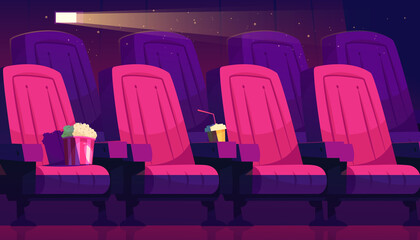 Hand Drawn Flat Cinema composition