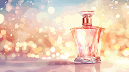 Beautiful transparent bottle of perfume