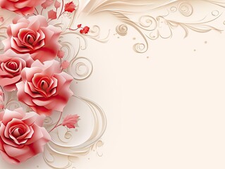 beautiful pink roses on floral background