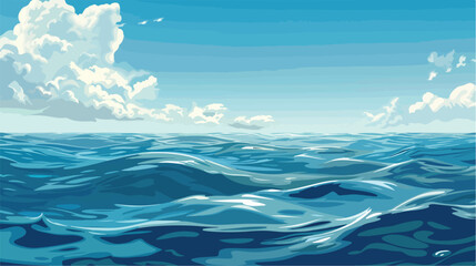 Beautiful view of water surface in sea Vector style Vector