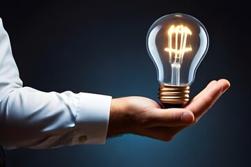 hand holding bulb, Innovative idea Concept