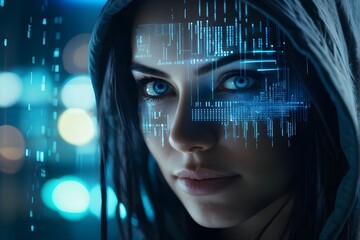 close up on security camera cyber hackers face