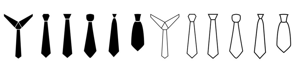 Tie icon vector set. Necktie illustration sign collection. Cravat symbol or logo.