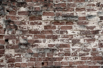 Brick wall. The background is made of red brick with white sprinkles.