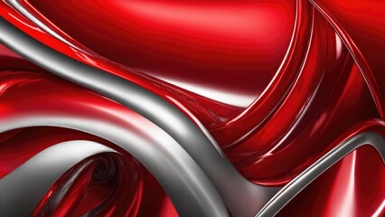 Red Chrome Metal Wave background