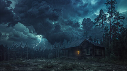he storm rages outside, inside a secluded cabin, a group of travelers find themselves trapped.