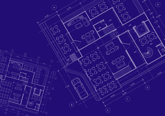 Floor plan designed building on the drawing.