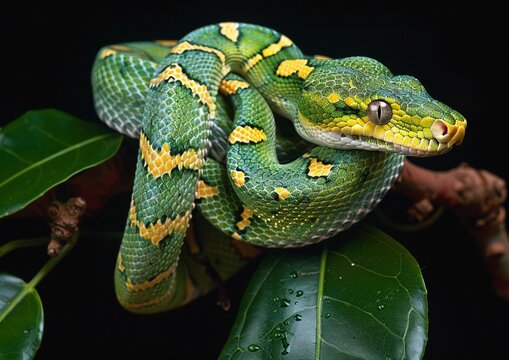 Emerald Tree Boa Snake.