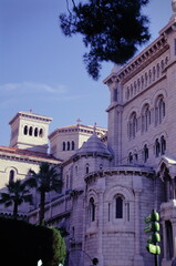 Fototapeta na wymiar View of Saint Nicholas Cathedral of Monaco during 1990s