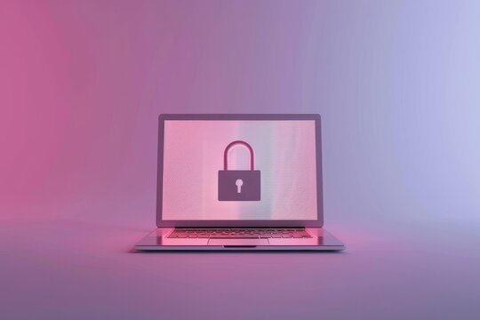 Secure network connection with firewall SSL scanning and safeguards, enhancing security through padlock technology.