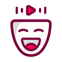 Comedy Live Stream Color Outline Icon