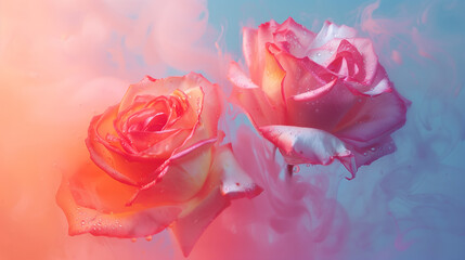 Rose in water spa background.