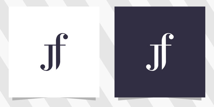 letter jf fj logo design