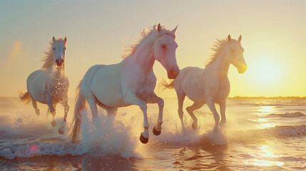 Running horses on water