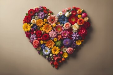 flowers arranged in the shape of a heart