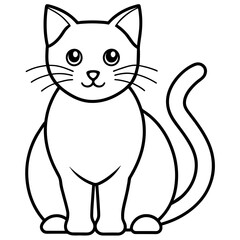 cat vector icon illustration line art