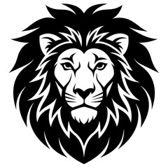 Lion head silhouette vector illustration art