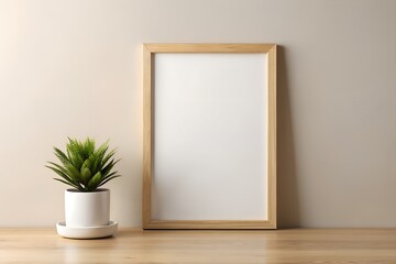 Floating Frame Mockup: A frame mockup against a neutral background, creating a modern and minimalist display option.