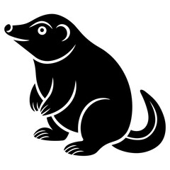 Mole silhouette vector icon illustration art