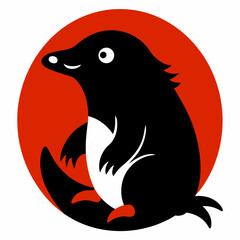 penguin with red heart