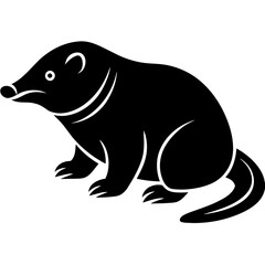 Naklejka premium Mole silhouette vector icon illustration