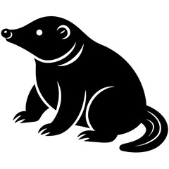 Obraz premium Mole silhouette vector icon illustration