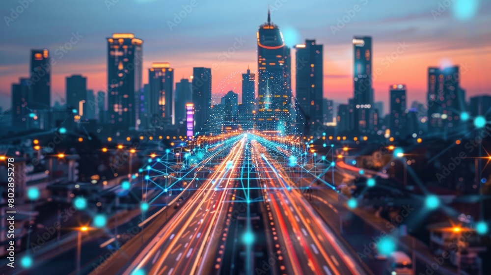 Poster digital, where the combination of data science and technology drives progress. driving society to ne