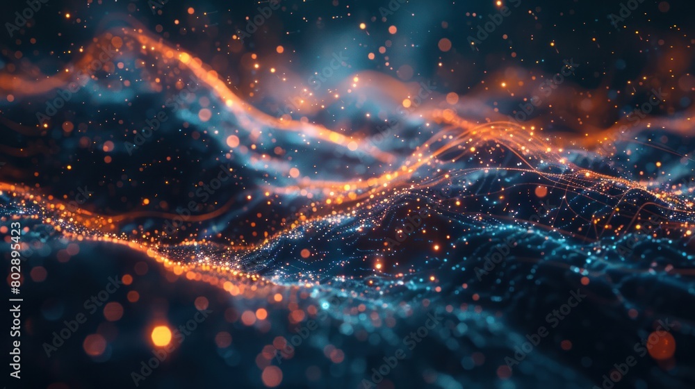 Poster digital, where the combination of data science and technology drives progress. driving society to ne
