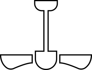 Celling fan icon in trendy line style editable stock. Air Fan vector sign. Celling fan icon clipart avatar logotype symbol to cool the room and circulate the air isolated on transparent background.