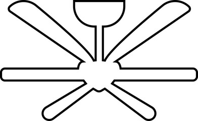 Celling fan icon in trendy line style editable stock. Air Fan vector sign. Celling fan icon clipart avatar logotype symbol to cool the room and circulate the air isolated on transparent background.