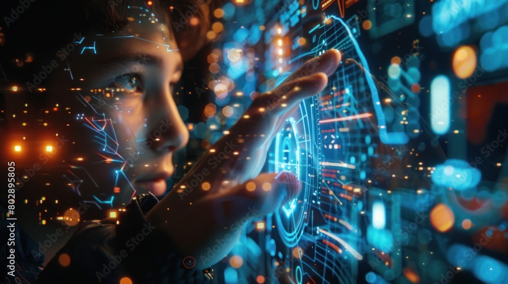 Poster digital, where the combination of data science and technology drives progress. driving society to ne