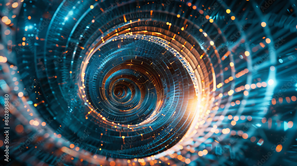 Poster abstract technology and data circle background
