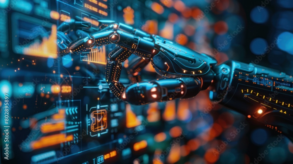 Poster digital, where the combination of data science and technology drives progress. driving society to ne