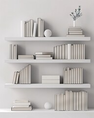 white shelf of book
