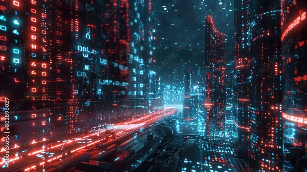 Poster digital, where the combination of data science and technology drives progress. driving society to ne