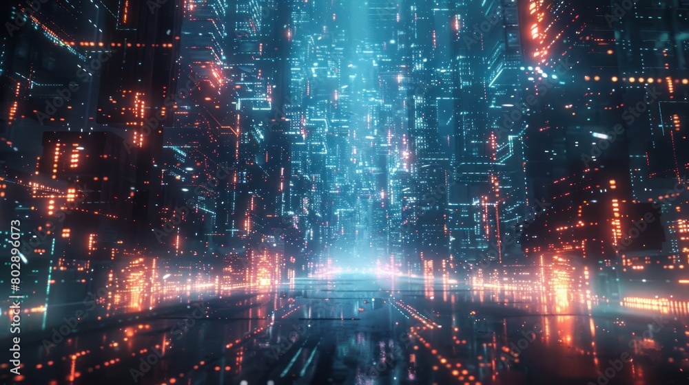 Poster digital, where the combination of data science and technology drives progress. driving society to ne