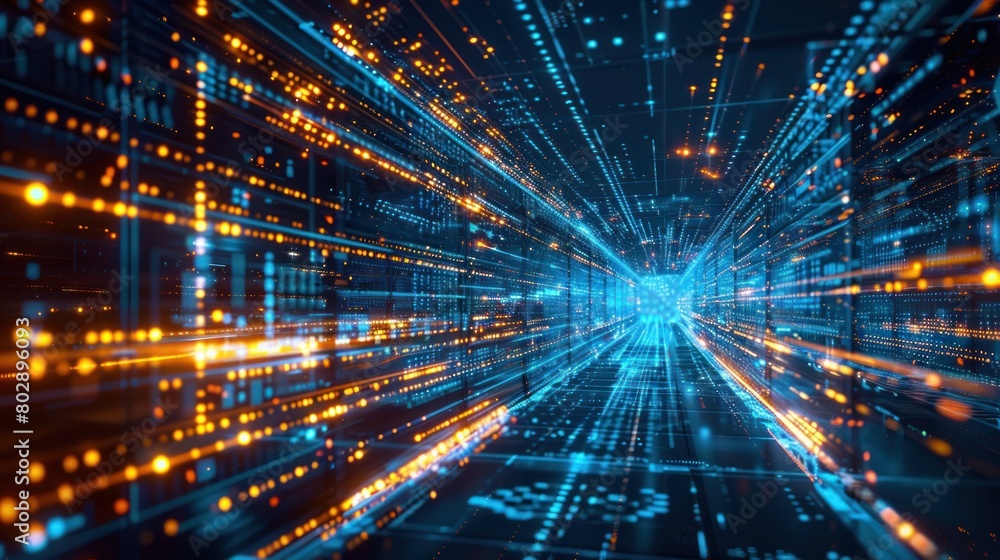 Poster digital, where the combination of data science and technology drives progress. driving society to ne