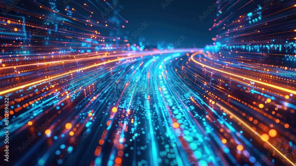 Poster digital, where the combination of data science and technology drives progress. driving society to ne